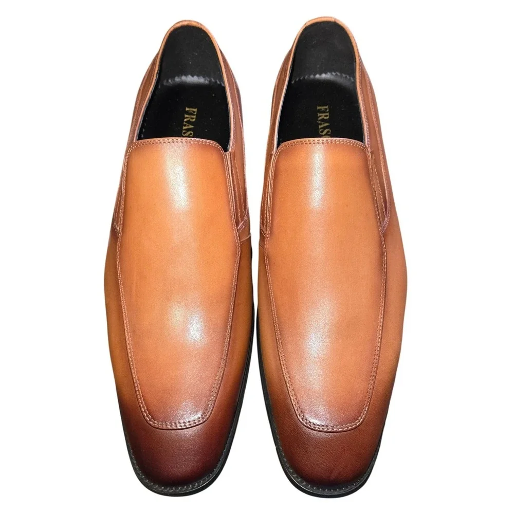 Frasoicus Mens Tan Brown Slip On Dress Shoes Loafers F21-312A Size 8/40